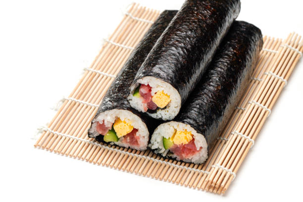 Eho-maki are thick sushi rolls which is believed to bring good fortune if eaten while facing the year's 