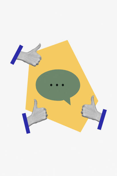 istock Composite trend 3D sketch image photo collage of speech cloud chatting message talk contact box hand gesture showing thumb finger success 2184727855