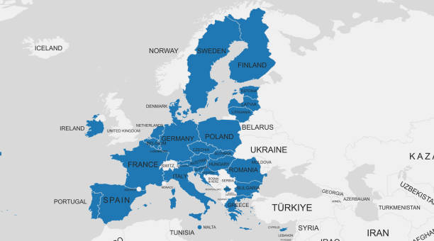 Political Map Of Europe Eu Member States Stock Political Map Of Europe Eu Member States 