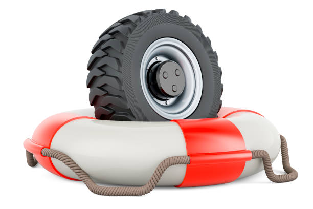 3d rendering Lifebuoy on red background, rescue, safety concept. Minimal design.
