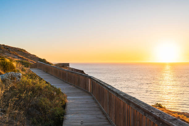 istock Iconic Hallett Cove boardwalk along the coast during sunset 2184731599