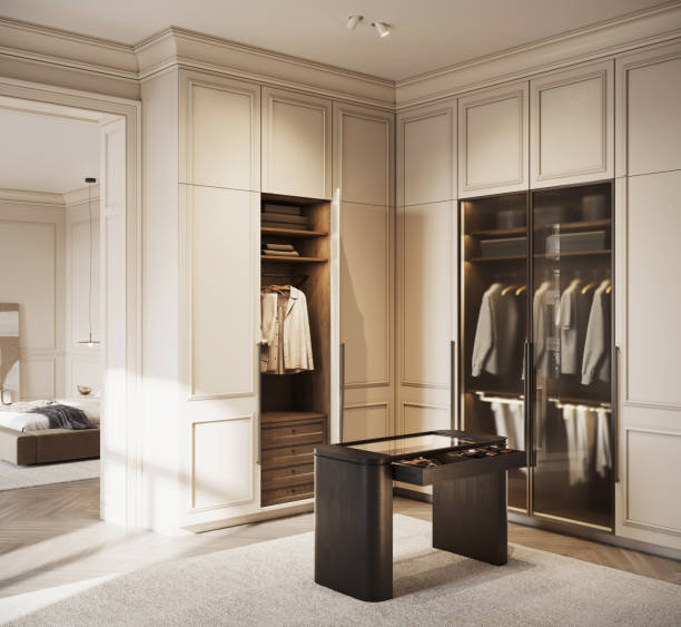istock Digitally Generated Premium Wardrobe Area in Luxury Bedroom 2184733427