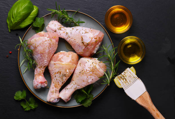 Marinated Chicken Drumsticks and Legs with Honey and Olive Oil