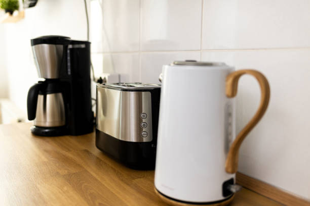 istock a set of electrical appliances in the kitchen, toaster, kettle, coffee maker 2184740401