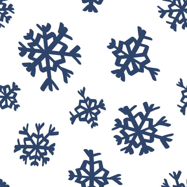 istock Vector illustration. Christmas and New Year seamless pattern. Snowflakes and flakes, falling snow. Scandinavian ornament. Abstract wallpaper. Snow pattern for advertising and typographic products. 2184741791