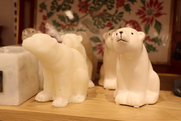 istock Charming and Elegant Marble Polar Bear Figurines Perfect for Enhancing Your Home Decor 2184745716