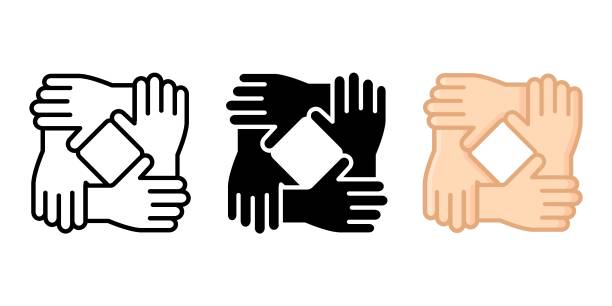 - webstreifen - vier personen stock-grafiken, -clipart, -cartoons und -symbole