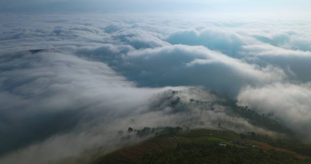 istock The sea of ​​mist flowing over the mountains 2184756896