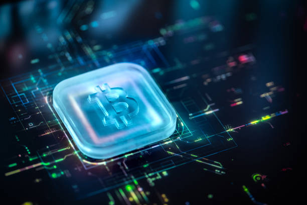 Futuristic Cryptocurrency Concept With Digital Bitcoin Symbol