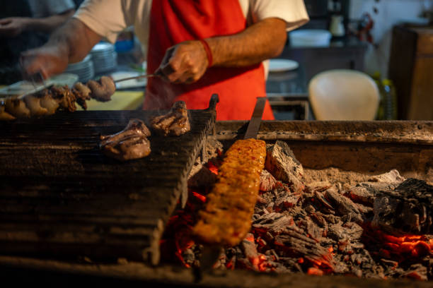 istock kebaps are on barbeque dishes are background focus on foreground chef is background horizontal food and beverage still 2184761982