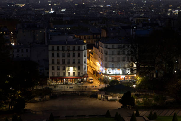 istock Montmartre street at night 2184762370