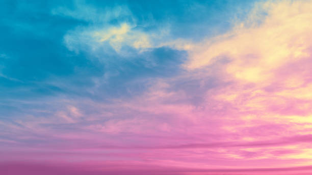 istock Colorful cloudy sky at sunset. Gradient color. Sky texture. Abstract nature background 2184765952