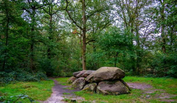5000 jaar oude grafsteen hunebed in Drenthe Nederland.
