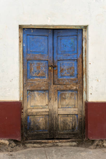 istock Rustic Wooden Door with Carved Details 2184777663