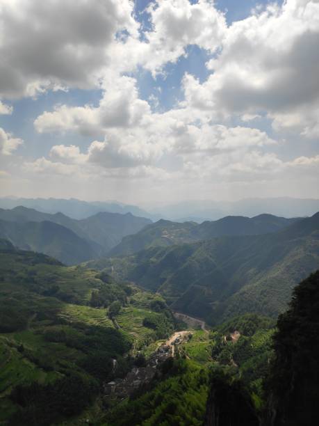 istock Mountains and valleys blended with nature and light 2184784818