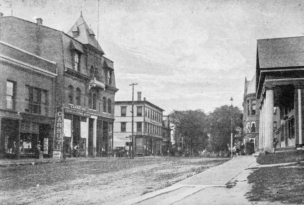 istock Antique image of Worcester and surroundings, Massachusetts: Main Street, Athol 2184787475