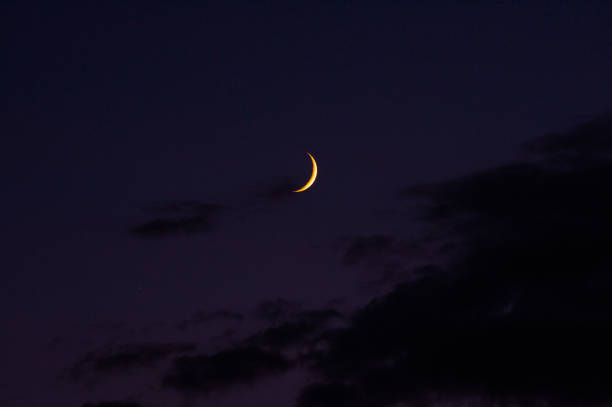 istock In the beautiful night sky, a stunning crescent moon is visible 2184788118