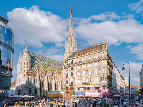 Stephansplatz with St. Stephen's Cathedral in Vienna, Austria