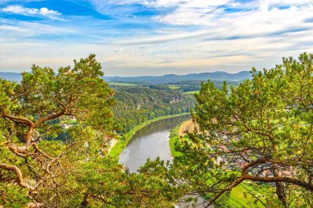 View from the Bastei Felsen into the Elbe valley