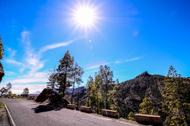 istock A mountain range with a clear blue sky and a sun shining brightly 2184797631