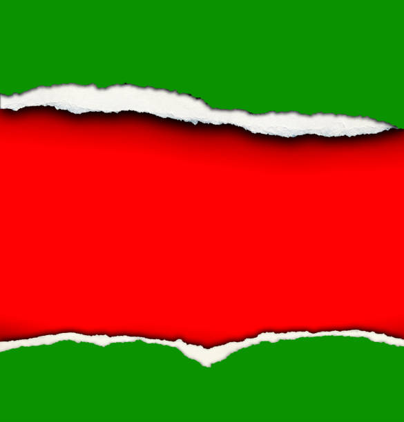 istock Ripped red and green paper 2184798144