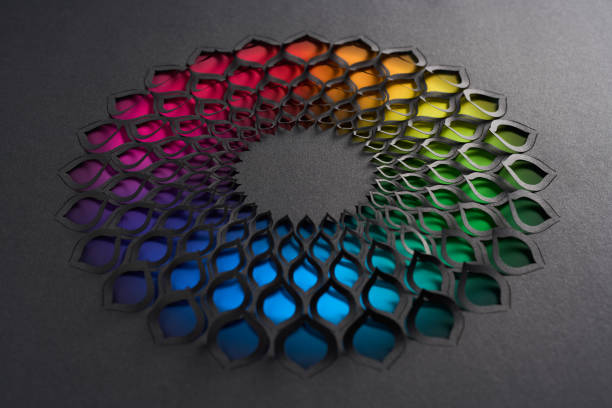 istock Vibrant Multicolor Paper Cut Mandala Design on Black Background with Layered Geometric Pattern 2184798385