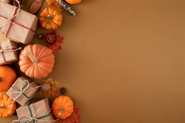 istock Thanksgiving Holiday Background with Pumpkins 2184799344