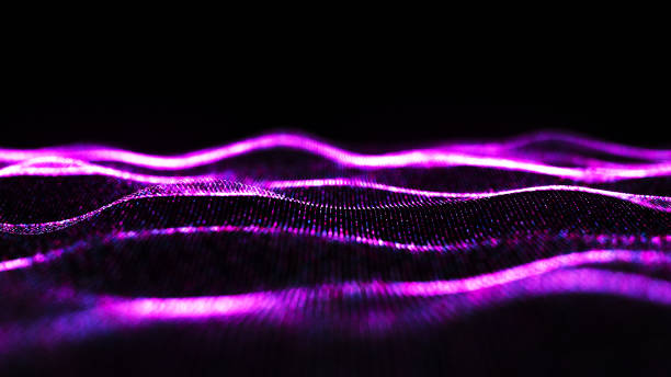 istock Technology background. Abstract digital particle wave. Futuristic abstract waves glowing grid curves dynamic flowing. Sound wave visualization. 3D rendering. 2184799386
