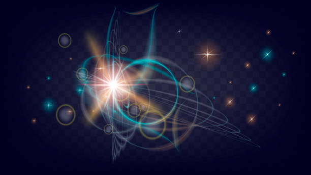 istock Glow light star, yellow sun rays, gold glare bokeh. Flash yellow sun, star flashed with sparkles. 2184799443