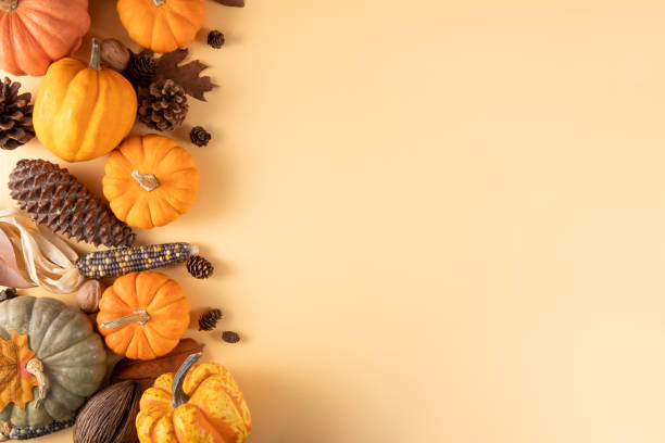 istock Thanksgiving Holiday Background with Pumpkins 2184799914