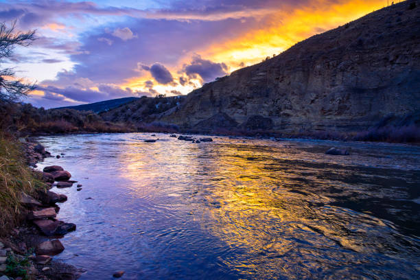istock Canyon and River Time Lapse Day to Dusk 2184800013