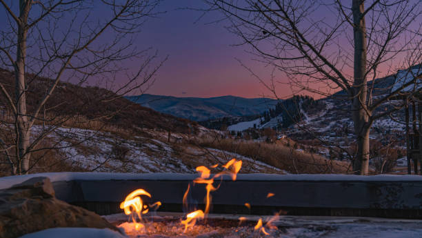 Colorado snow mountains forest fire