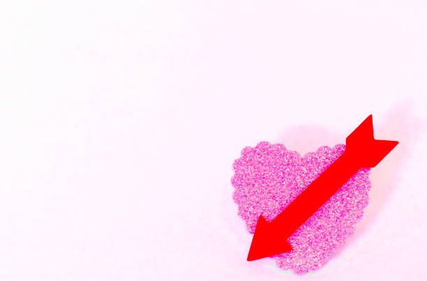 Heart with arrow on white background, valentines day concept