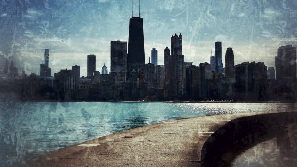 istock Grunge version of Chicago skyline from the lakefront 2184806972