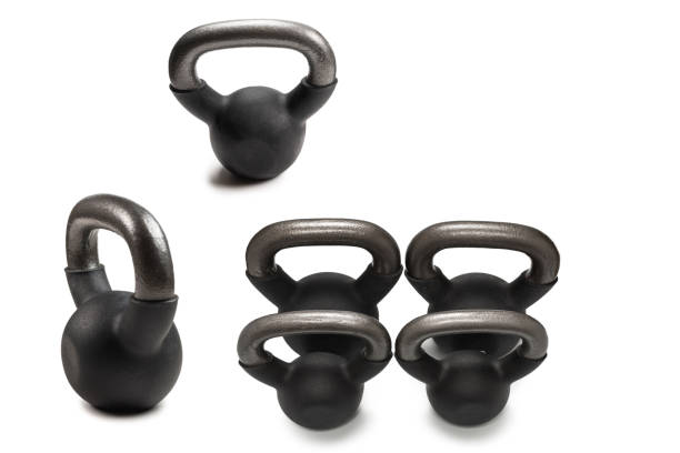 istock Black weight isolated on white. 4 kg weight. 2184808383