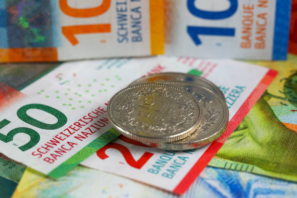 istock Coins are shown lying on banknotes, currency CHF 2184808800