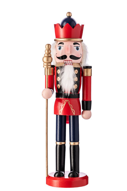istock Nutcracker Christmas soldier on white background, toy figurine 2184817679