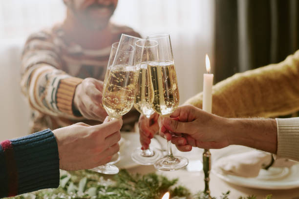 istock Sparkling Wine in Polished Glasses 2184829414
