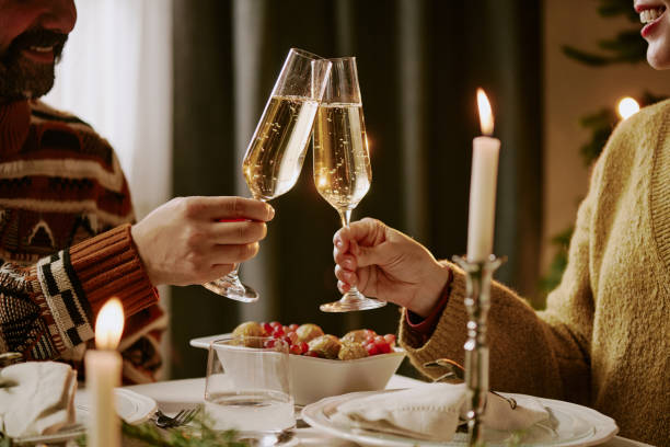 istock Wife and Husband Sitting at Festive Table 2184829450