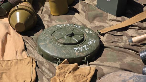 istock A green WWII-era anti-tank mine labeled 