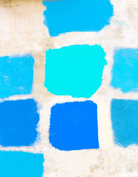 istock Sicily, Italy: Wall with Squares of Different Blue Paint 2184833141