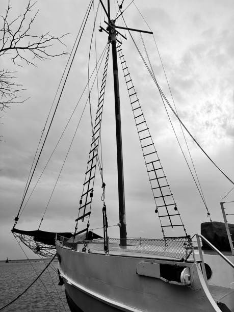 istock Ship at Chicago's Navy Pier .Black and white 2184843030