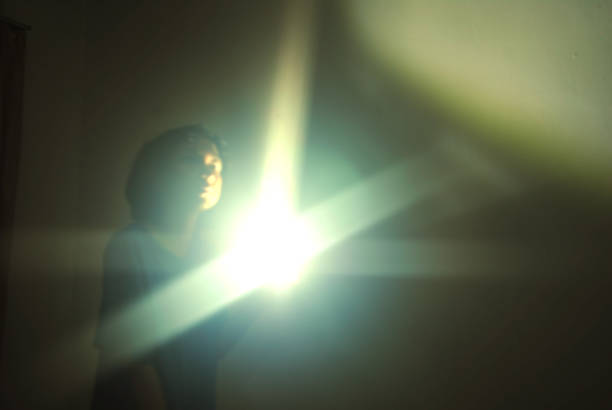 Isolated of human in the dark.