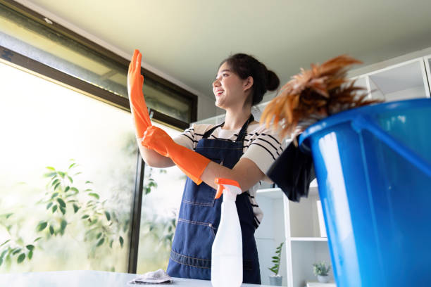 istock Energetic Janitorial Professional Readying for Office Cleaning Tasks 2184852031