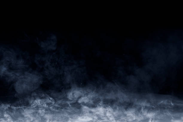 istock Surface of black concrete floor. Abstract texture with white smoke, mist or fog 2184855156