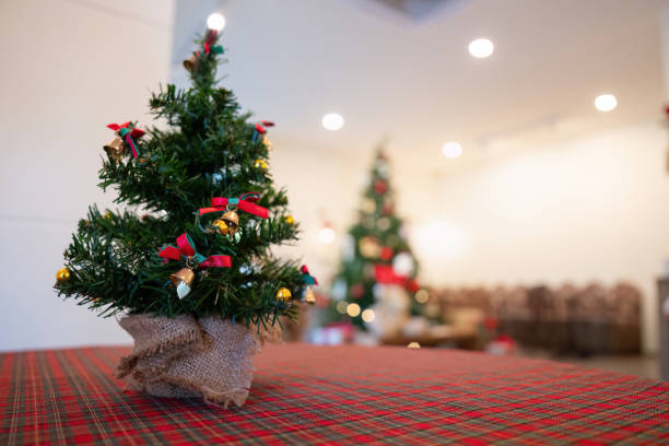 Decorative Christmas Tree on Table for Festive Ambiance Concept