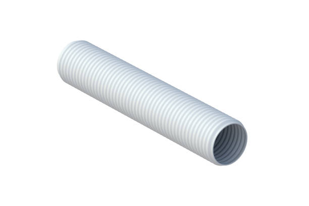 istock Corrugated hose isolated on white background. Hdpe pipe. Plastic tube. 3d render 2184863032