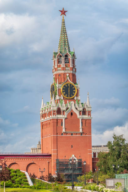 istock Spasskaya Tower viewed inside Kremlin, Moscow, Russia. 2184863647