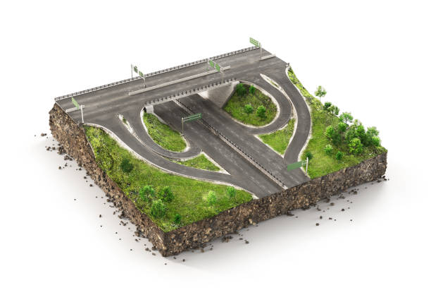 istock pieces of road. Can see road structure. 3d illustration 2184867447
