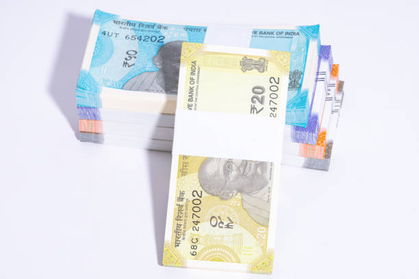 Indian currency notes stock photo
